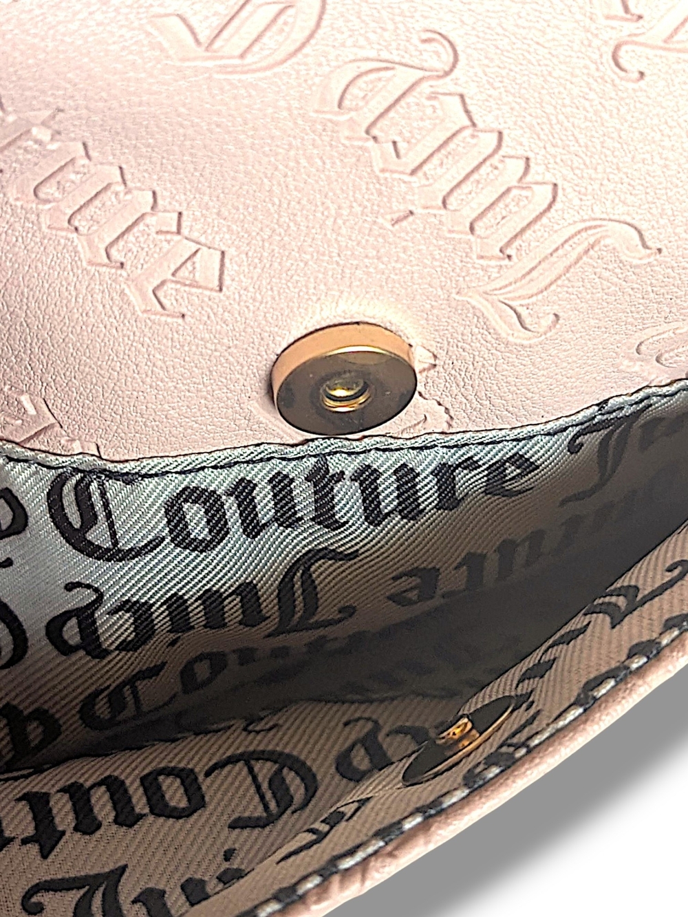 👑 Juicy Couture Pink Embossed Shoulder Bag w/Gold Charms - Picture 8 of 16